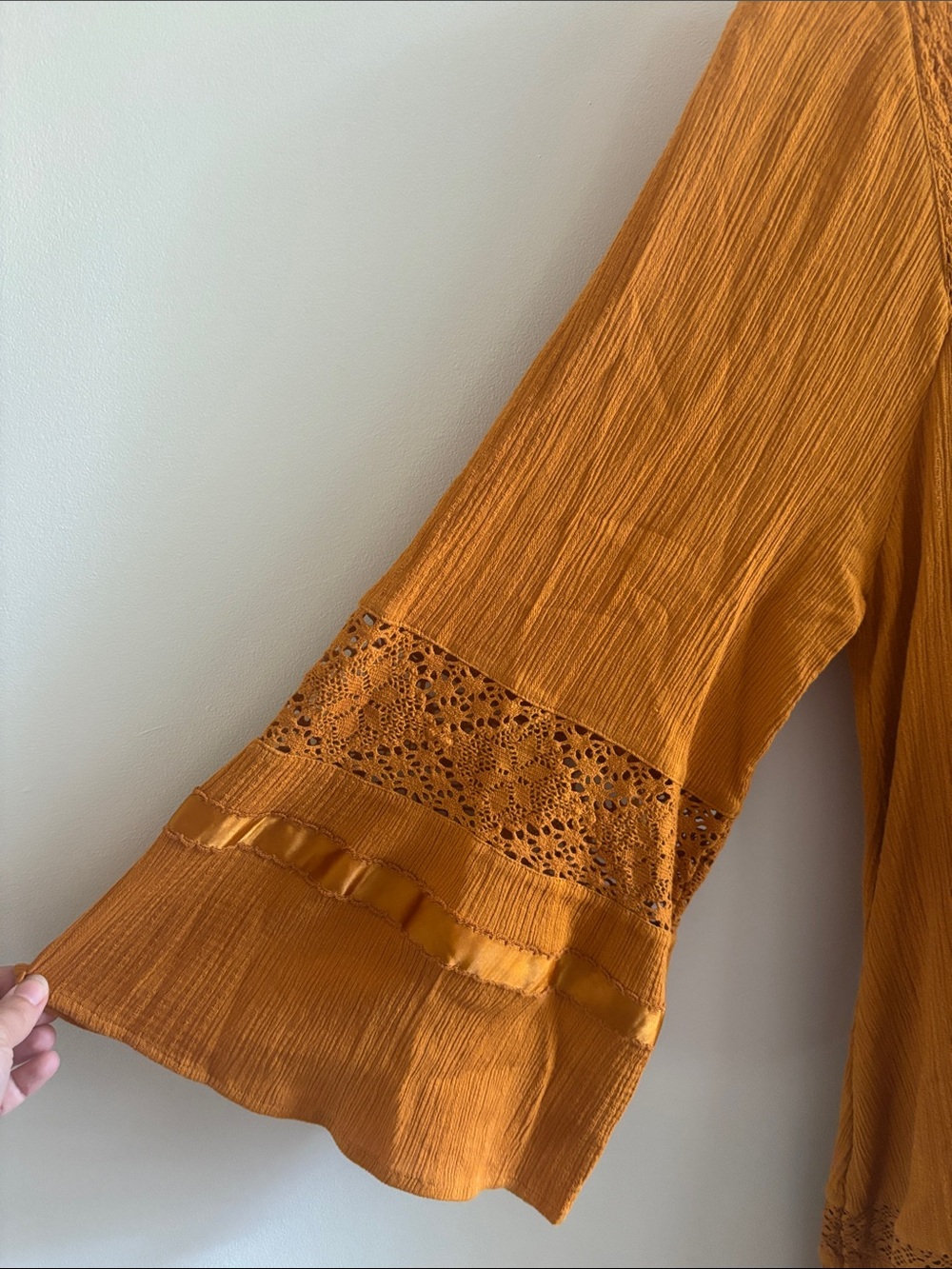 NWT Spell • Mustard Crochet-Trim 100% organic cotton dress - Picture 2 of 6